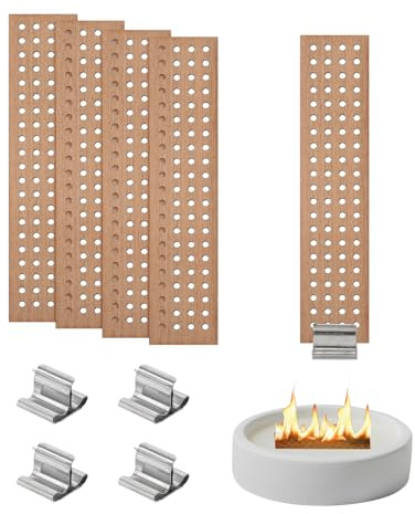 PATIKIL 5 Set Stoppini in Legno 0.8x3.5 Pollici per Candele, Fori Rotondi Stoppini Naturali Cavi con Supporti Metallici, Kit Forniture per Fai da Te per Creazione Candele Artigianali