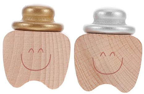 VANZACK 2stücke -andenkenbox Aus Holz Milchzahnbox Für Junge Mädchen Aufbewahrungsbox Für Verlorene Zähne Souvenir-schatzkiste