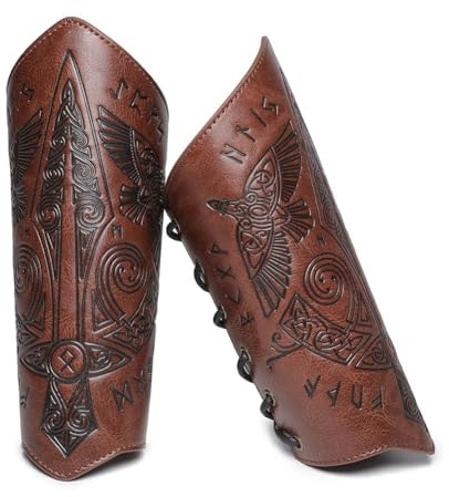 Brassards médiévaux en cuir motif dragon en relief viking brassards brassards brassards manchettes gants costumes accessoires