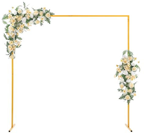 Rosenbåge av metall stabil | kvadratiskt bågstativ för bröllop | justerbar höjd 106–200 cm | lastkapacitet 5 kg | Perfekt för födelsedag, bröllop, babyparty, studentfest, dekoration