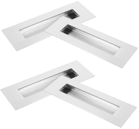 Operitacx 4 Tiradores de Acero Inoxidable Empotrados Diseño Elegante y Resistente para Puertas Corredizas de Granero para Decoración Moderna en Espacios Comerciales y Hogar