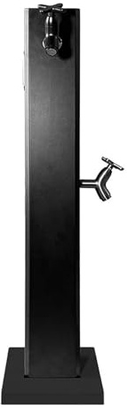 YQMHEZ Colonne d'Acqua retrò, Colonna d'Acqua for Esterni in Acciaio Inossidabile, Fontana da Giardino con Rubinetto, con Gancio Pieghevole for Ville, Autolavaggi(Black)