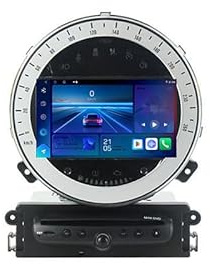 MINI 2006-2013 Android 14 - Radio de coche con pantalla táctil de 9 pulgadas con cámara de salpicadero 1080P, navegación GPS, WiFi 4G, Bluetooth, enlace espejo, procesador de 4 núcleos, 1G RAM +