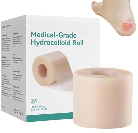 Hydrokolloid Bandagen, 5cmx5m Hydrokolloid-Rolle für die Wundversorgung, Flexible Feuchte Heilung Patch Rolle, HydrokolloidVerband für Pickel, Schnitte, Zehen, Gesicht, Wundpflege, Frauen, Männer