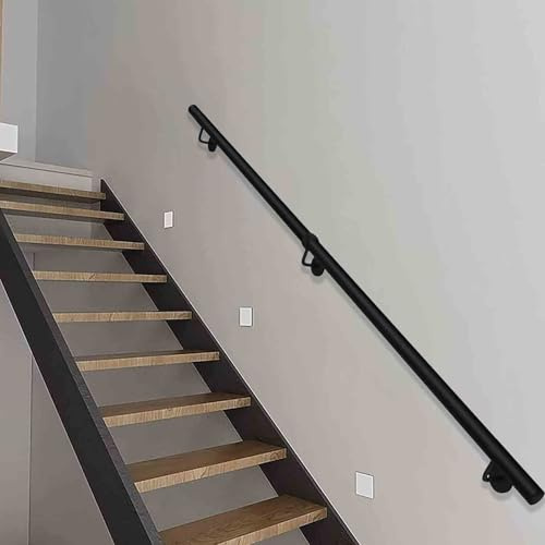 Barandilla para escaleras, Pasamanos de escalera for interior y exterior, de hierro forjado, redondo, de 32 mm, longitud 30-600 cm.(4ft/120cm)