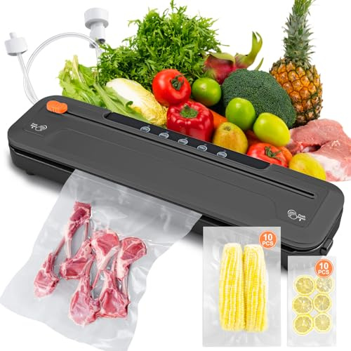 Machine à Emballer Sous vide Puissante,Machine à emballer sous vide 65 kPa pour Conserver les Aliments,Design compact,Sacs sous vide pour aliments inclus compacte