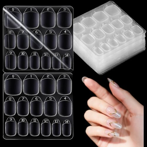 600pcs Nail Sticky Tabs, 15 Sizes Double Side Jelly Stickers for Press on Nails, 40 Sheets Adhesive Tabs for False Nails, Dots for Manicure