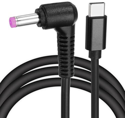 sourcing map 5FT USB C to DC PD Power Fast Charging Cable, 4.8mmx1.7mm 60W/20V DC Power Cable, Type C Input 3A Adapter Jack Converter for Router, Camera, TV Box, Desk Lamp(Black)