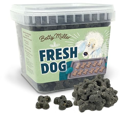 Betty Miller Dog Treats - Fresh Dog Breath & Digestion Support with Charcoal, Peppermint & Yucca 500g - Soft Dog Treats For Small Dogs