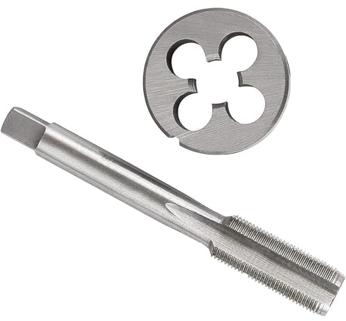 Set di maschi e filiere for filettatura metrica M24, passo da 0,5-3 mm in acciaio ad alta velocità con scanalatura diritta, maschio a vite destro e filiera rotonda(M24X2)