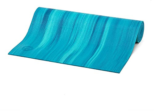 Bodhi Yogamatte Ganges | Rutschfeste Sportmatte | Schadstofffreie & Waschbare Fitnessmatte | Matte aus PVC | Allround-Matte für Yoga, Pilates & Gymnastik | aqua/blau