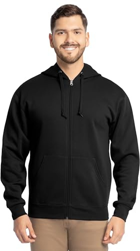 Fruit of the Loom Men's Eversoft Fleece Sweatshirts & Hoodies, Full Zip - Black, 3X-Large