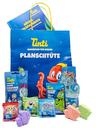 Tinti Kit pour le bain Rigolade dans la baignoire comprenant 9 pièces à partager dont boule Bain Magique