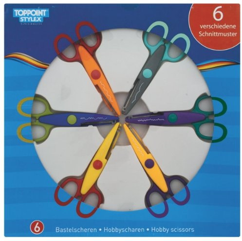 48 (8x 6) Bastelscheren Schere verschiedene Schnittmuster in Geschenbox