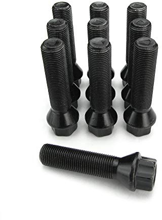 JOM Car Parts & Car Hifi GmbH 770030 Radbolzen Kegelbund M14 x 1,25 / 50mm, 10 Stück, schwarz