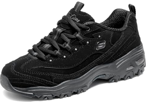 Skechers D'Lites Fresh Start Schnür-Sneaker für Damen mit Memoryschaum modischer Schuh Schwarz/Weiß EU