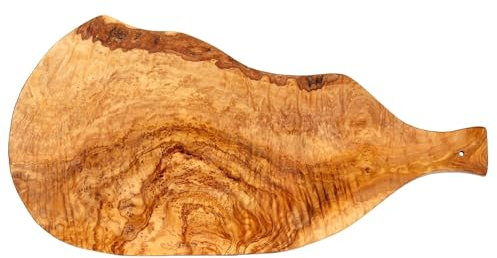 Bütic - Tagliere in legno di ulivo, a forma naturale, lunghezza ca. 60 cm
