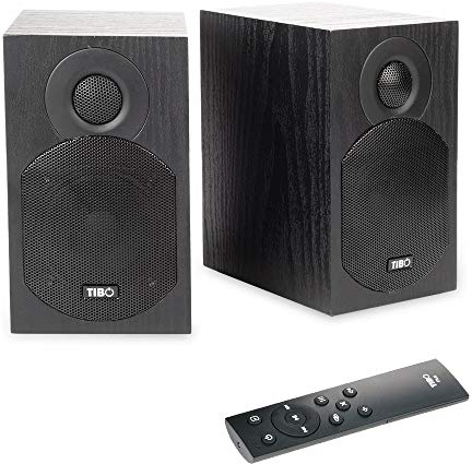 TIBO Plus 1.1 | Active HiFi Bookshelf Bluetooth Speakers - Designed and Developed in the UK,Black