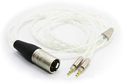 ABLET Cavo HiFi con XLR bilanciato maschio a 4 pin compatibile con cuffie Sennheiser HD700, HD 700, cavo audio di ricambio placcato argento