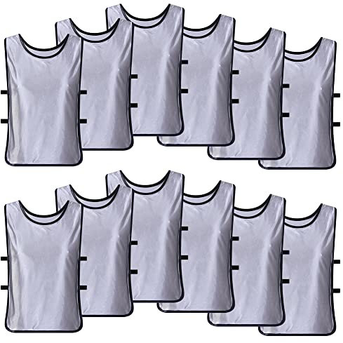 TopTie 12er-Set Trainingswesten Sport Trikot Leibchen Markierungshemd für Fußball, Basketballtraining Mummer1-12