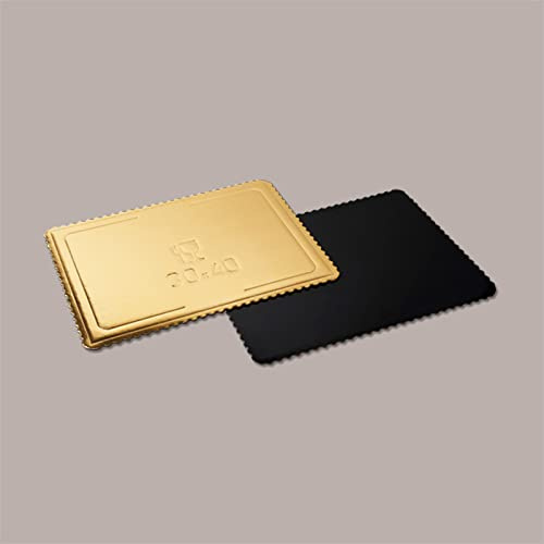 Lucgel Sotto torta Vassoio Cartone Oro Nero Microtriplo Rettangolare 40x50cm - 5 pezzi -