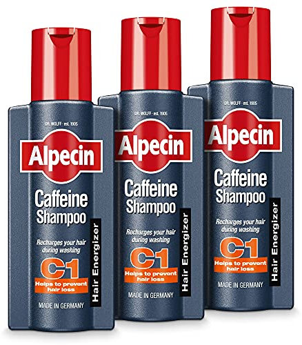 Alpecin Caffeine Shampoo C1 250 ml (Pack of 3) | Against Thinning Hair | For Stronger and Thicker Hair | Natural Hair Growth for Men | Hair Care Made in Germany