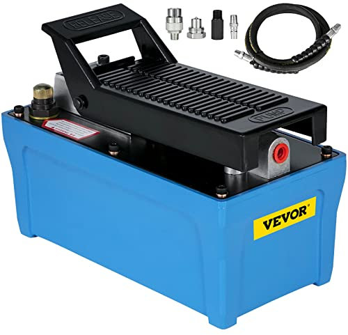 VEVOR Air Hydraulic Pump 10,000 PSI Hydraulic Pressure 0.8 liters (0.21 gallons) Reservoir Foot Pump Air Treadle Foot Actuated Hydraulic Pump Standard 3/8 NPT