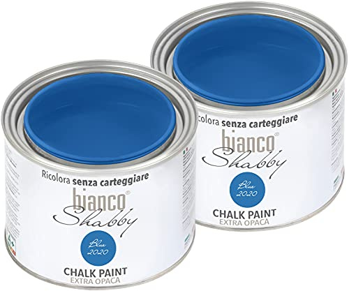 CHALK PAINT Blue (2020) Shabby Chic Vintage Farbe für Möbel und Wände EXTRA matt (2 x 500 ml)