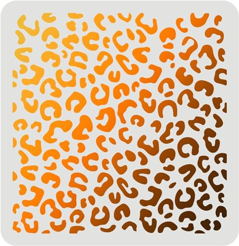 FINGERINSPIRE Dekorationsschablonen aus Leopardenhaut, 30 x 30 cm, Zeichenschablonen aus Kunststoff, wiederverwendbar, quadratisch, für Malerei auf Holz, Boden, Wand und Fliesen