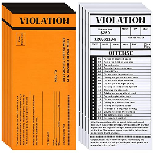 Gersoniel 50 Pieces Fake Parking Tickets Double Side, Adult Pranks Kit