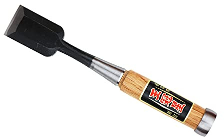 OHKANBOSHI Japanischer Holzbearbeitungsmeißel Oire Nomi, Schnitzen, Einstecken, Schwalbenschwanz, Griff aus roter Eiche, hergestellt in Japan (36 mm – 3,6 cm)