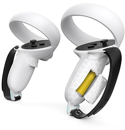 AMVR Touch Controller Grip Anti-Throw Strap Accessories Compatible with Quest 2 with Battery Opening, Adjustable Wrist Knuckle Strap (Gray)