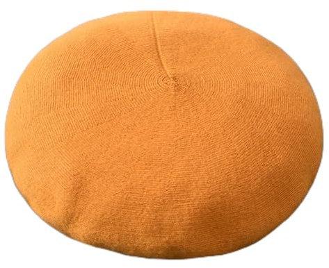 oonui Baskenmütze Damen Winter-Barett-Mütze Für Frauen, Flach Gestrickte Kaschmir-Mütze, Herbst-Dame, Kaschmir, Frauen, Mützen, Frauen, Ballonmützen, Ingwer, 54~58 cm