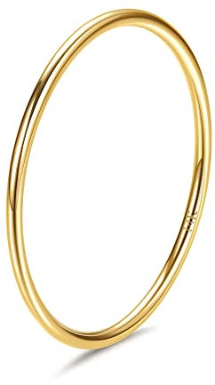 Dimaday 1 mm 14 Karat Vergoldete Stapelbare Ringe für Frauen Edelstahl Schlicht Dünner Ring Gold einfacher kleiner Daumen Statement-Band Ringe Bequeme Passform