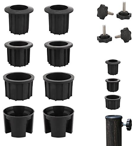 KOOTAU Lot de 12 pièces de rechange pour pied de parasol avec 4 boutons filetés M8 pour pied de parasol de terrasse
