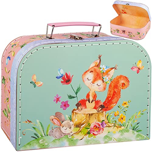alles-meine.de GmbH Koffer/Kinderkoffer - GROß - Waldtiere - 26 cm - ideal für Spielzeug und als Geldgeschenk - Pappkoffer - Puppenkoffer - Kinder - Pappe Karton - Jungen Mädch..