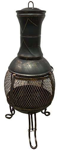 SilverQueen Brasero pour jardin / cheminée para el jardin / brasero pour extérieur jardin / terrasse / cheminées pour le jardin / brasero à bois / cheminée de jardin en bronze antique pour feu de camp