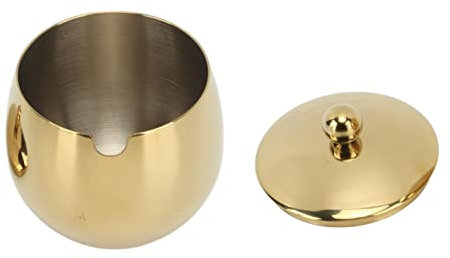 Topiky Tarro de Especias Grande de Acero Inoxidable para Azucarero con Tapa de Almacenamiento, Tarro de Especias de Acero Inoxidable para Almacenamiento de Sal, Dulces, café, (Oro)