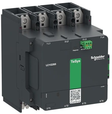 Schneider Electric High power contactor, TeSys Giga, 4 pole (4NO), AC-1 =440V 550A, standard version, 100…250V wide band AC/DC coil