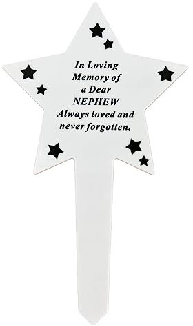 Angraves Shining Star Special Nephew Memorial Baby Child Remembrance Verse Grave Ground Stake Plaque