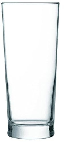 Arcoroc Arc Premier Tumbler Headbooster Nucleated - 1/2 Pint 285ml 10oz (Box 12) | Headbooster nucleated base keeps beer fizzy and maintains a thick foam head, in a stackable design for busy commercial bars.