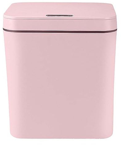 Smart Trash Can with Lid,Self-Sealing Plastics Garbage Can,Automatic Touchless Rubbish Box,Motion Sensor Waterproof Trash Bin for Kitchen,Office,Living Room,Toilet,Bedroom,RV (Pink,16L)