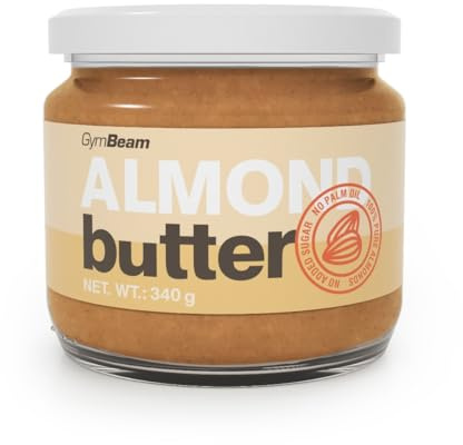 GymBeam Mandelmus - Ohne Palmöl, aus 100% gerösteten Mandeln, Eiweißquelle, glutenfrei, laktosefrei, vegan, reich an gesunden Fetten, Ballaststoffreich, für Muskelaufbau und gesunde Knochen