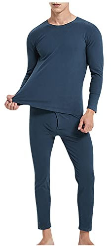 KONG JIMFAN Thermounterwäsche Herren Strumpfhose Weihnachten Thermo Leggings Herren Thermo Unterhose Herren Langes Unterhemd Herren Motorrad Bekleidung Herrn Winter Pulli Herren(Marine,M)