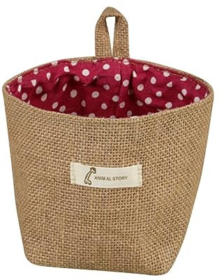 MAGICLULU Borsa Portaoggetti Sospesa in Iuta a Righe Piccola, Contenitore Traspirante Naturale Per Vasi Di Fiori e Ripostiglio Multifunzione Per Cosmetici e Giocattoli