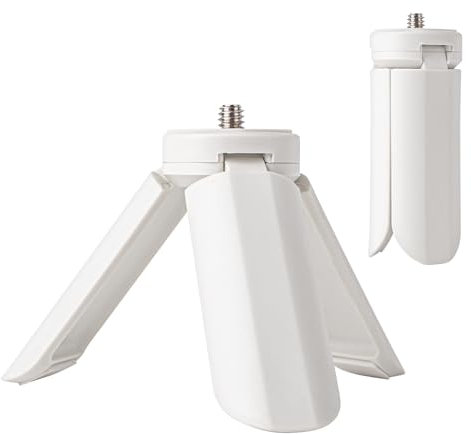 MUZIRI KINOKOO Fuji Instax Mini Tripod with 1/4 Inch Screw - Compatible for Fuji PAL/EVO/70/LOMO Instant Camera - Portable Camera Tripod with Slip Resistant Rubber Footpads - White