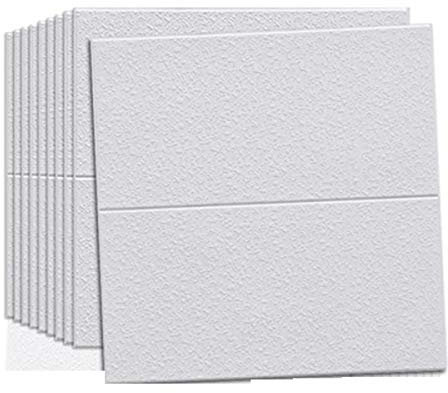 Papier Peint en Brique Autocollant Mural en Mousse Amovible pour Salon Maison Plus épais 10 pièces,Blanc