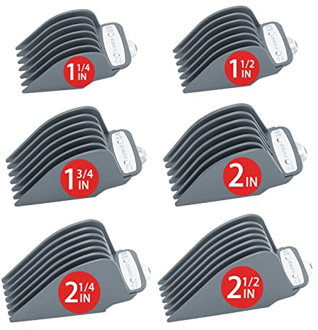Yinke Trimmer opzetkammar för keuze tondeuse, Magic Clip trimmer, rakmaskin, 6 snijlängder: 32-64 mm, badtrimmer, opzetkamset (6 stycken, grå)