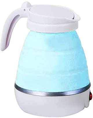 CASEGO Mini Bouilloire Pliante de Voyage Bouilloire électrique Comestible en Acier Inoxydable Bouilloire électrique Pliable d'extérieur d'hiver (Blue)