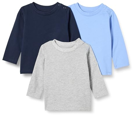 Amazon Essentials Unisex Babies' Organic Cotton Long-Sleeved T-Shirt, Pack of 3